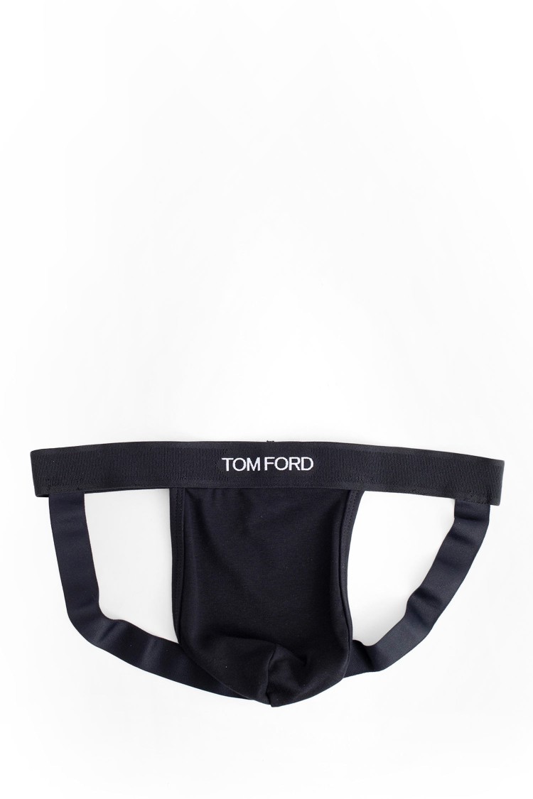 Tom Ford Waistband Stretch Sheer Fabric Briefs In Black