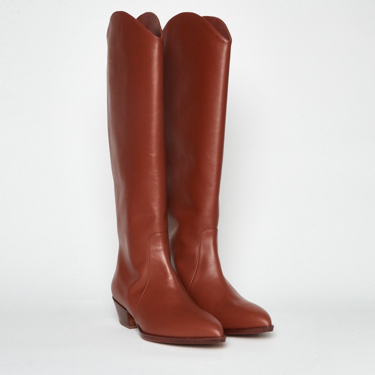 Shop Sergio Levantesi Tan Leather Hilary Boots In Brown