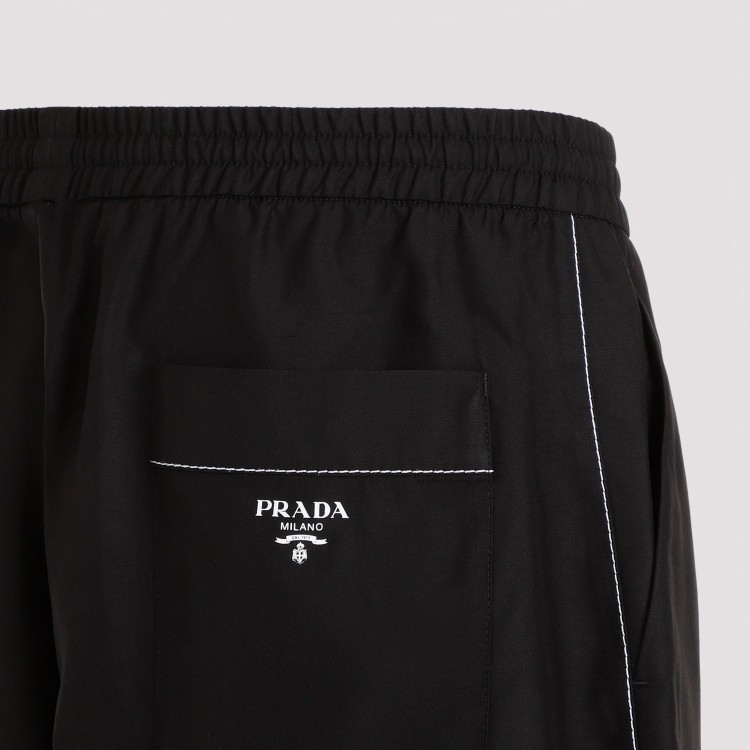Shop Prada Black Silk Short Pants