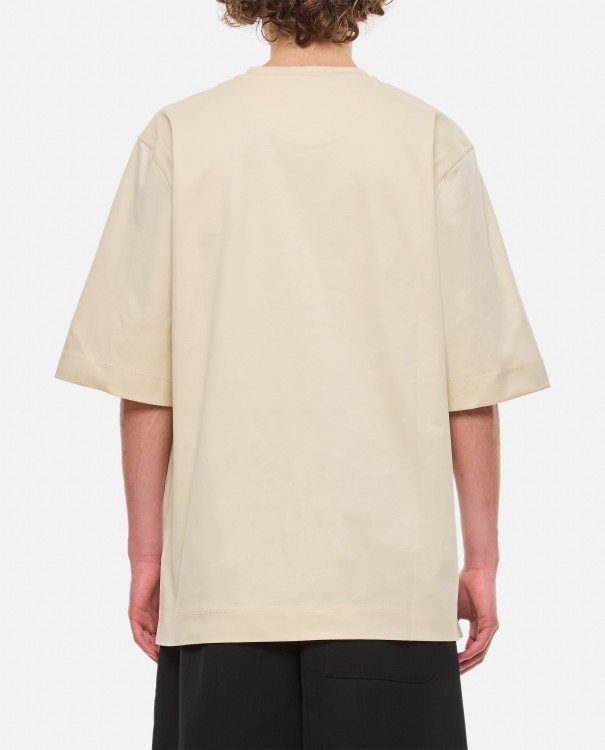 Shop Fendi Oversized Cotton T-shirt In Neutrals