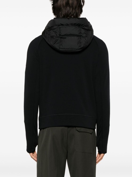 Shop Moncler Black Quilted Knitted Panel Sweater