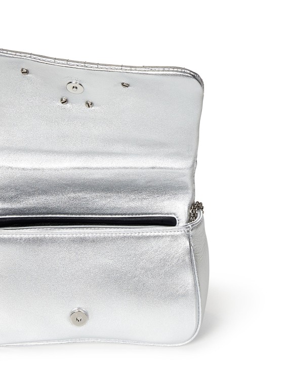 Shop Alexander Mcqueen Padded Nappa Leather Shoulder Bag In Silver