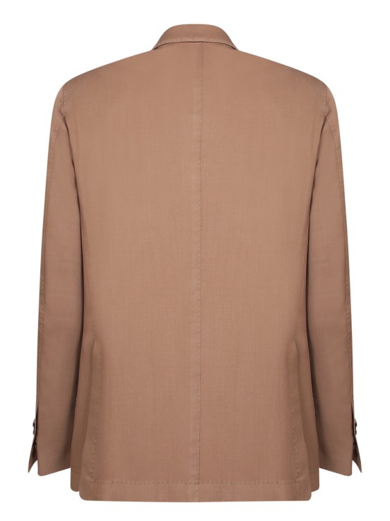 Shop Dell'oglio Double-breasted Jacket In Brown