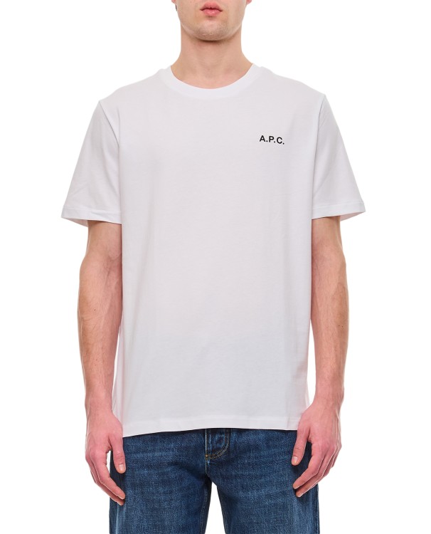 Shop Apc Wave Small Logo Cotton T-shirt In Neutrals