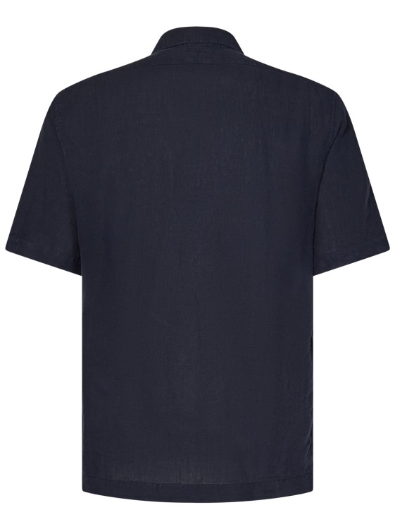 Shop C.p. Company Blue Linen Short-sleeved Shirt
