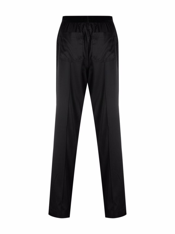 Shop Tom Ford Black Logo-waistband Pajama Trousers