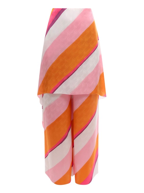 Shop Fendi Ff Color-block Draped Trousers In Multicolor