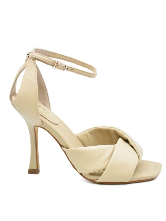 Guess Hyson Leather Sandals In Neutrals