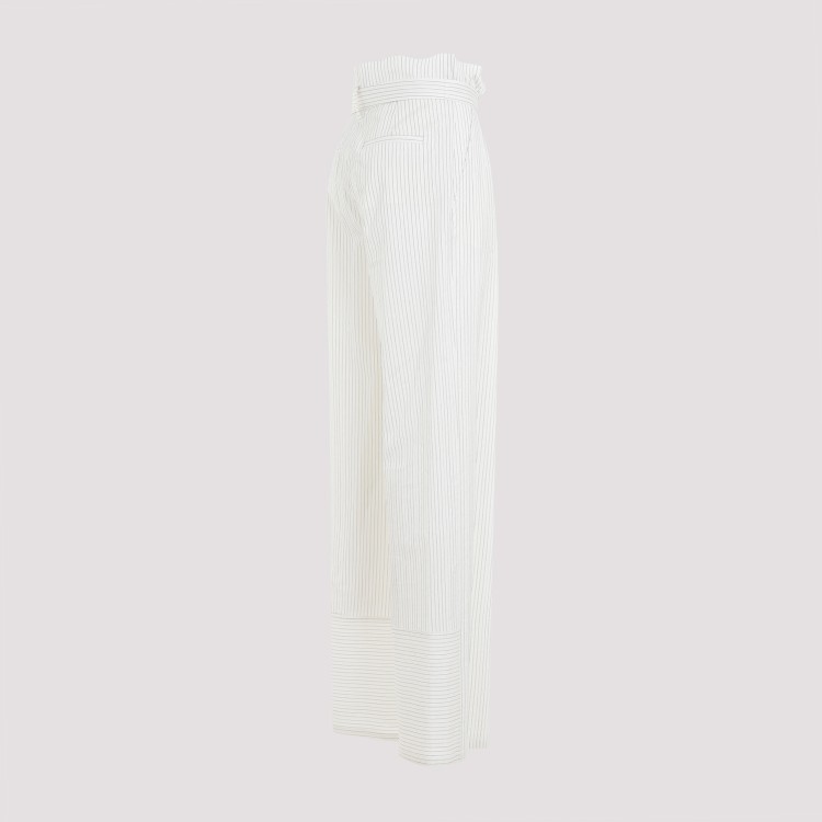 Shop Max Mara White Black Cotton-silk Pyjama Pants