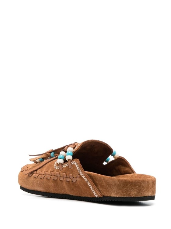 Shop Alanui Salvation Mountain Suede Mules In Brown