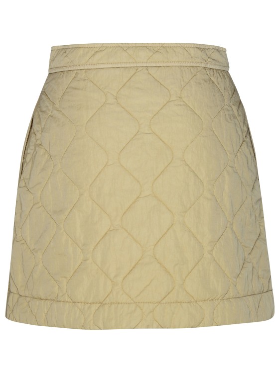 Shop Burberry Mini Skirt In Beige Nylon In Neutrals