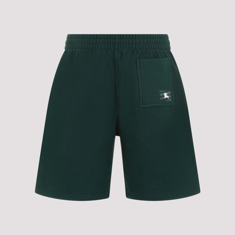 Shop Burberry Ivy Green Cotton Shorts