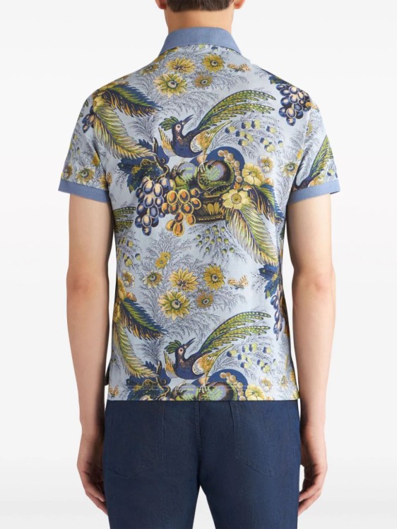 Shop Etro Multicolored Birds & Flowers Prints Polo Shirt