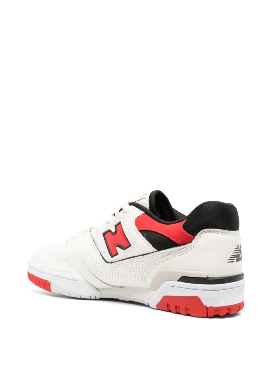 Shop New Balance '550' White And Red Low Top Sneakers