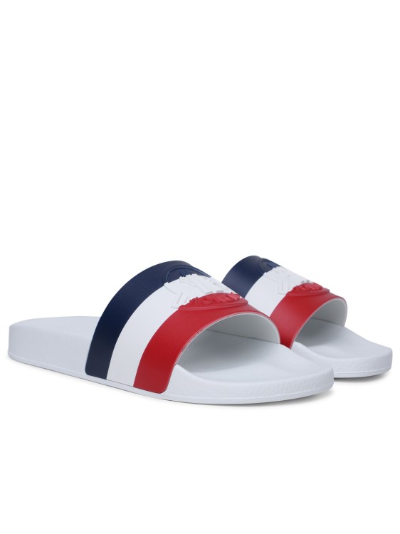 Shop Moncler Basile' White Rubber Slippers