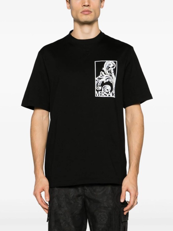 Shop Versace Black Palmette T-shirt