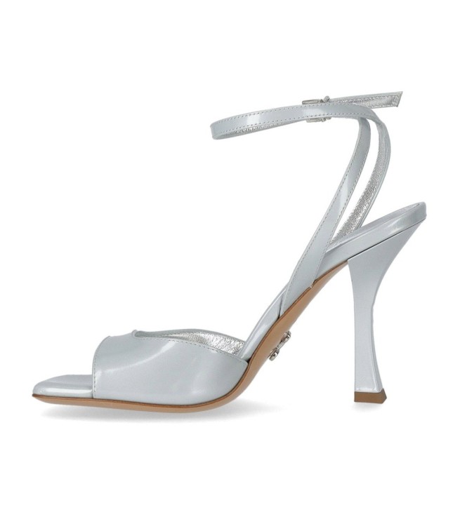 Shop Sergio Levantesi Tania Pearl Grey Heeled Sandal In White