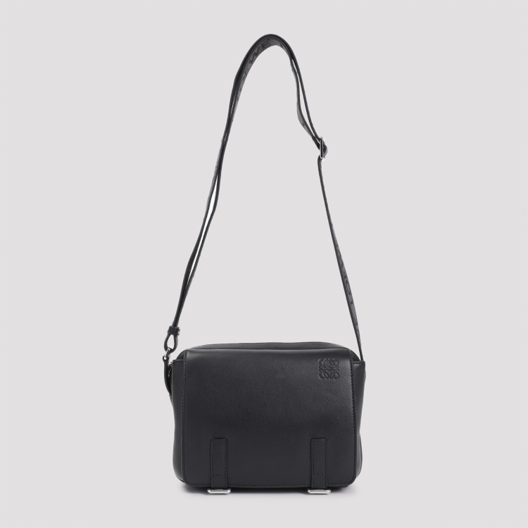 Loewe Military Messenger Xs Hunter Black Soft Calf Bag In Black