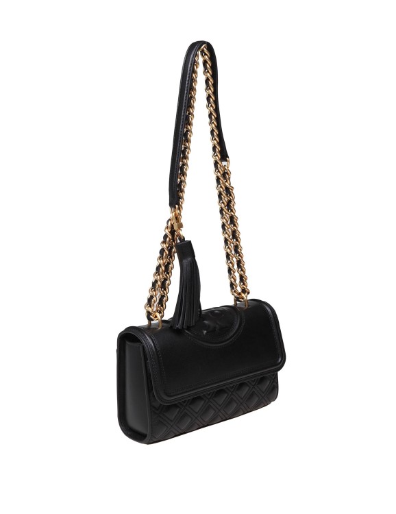 Shop Tory Burch Small Fleming Bag In Black Color Leather