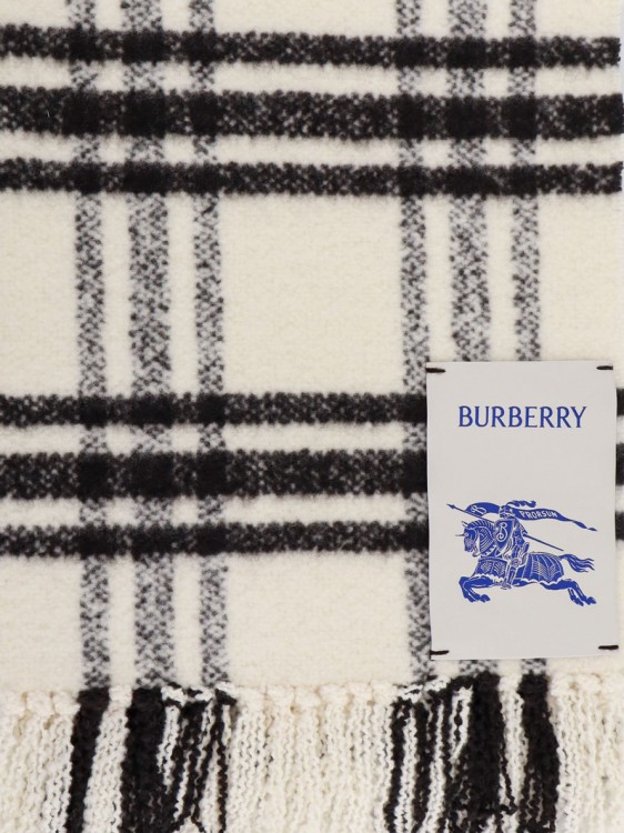 Shop Burberry Wool Scarf In Neutrals