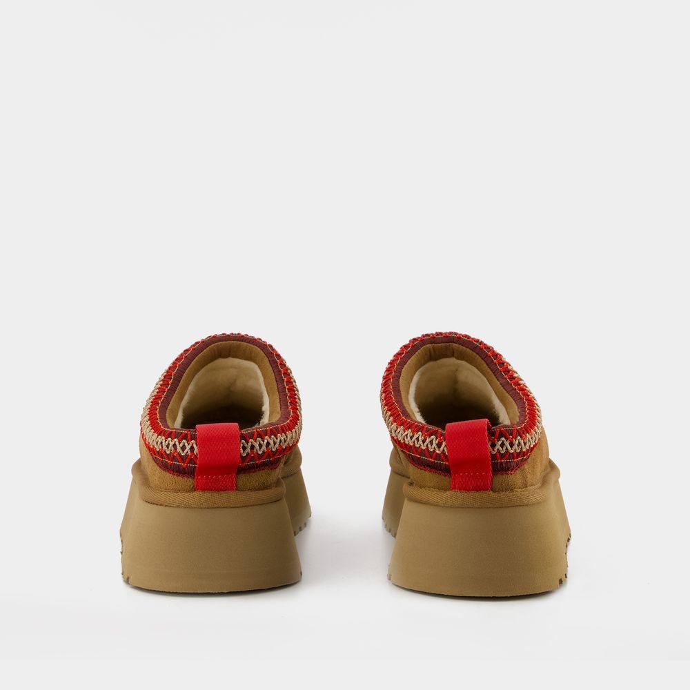 UGG UGG TAZZ SLIDES - LEATHER - CHESTNUT 