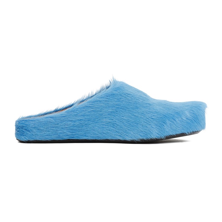 Marni Pony Skin Slip-on Slippers In Blue