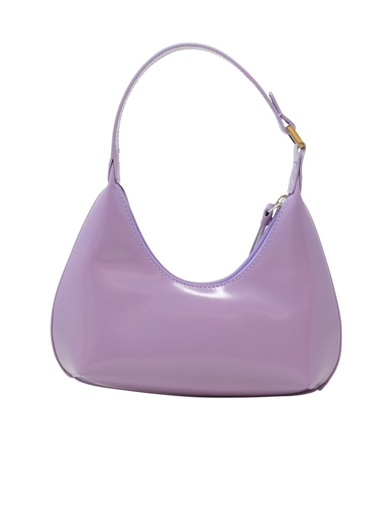Shop By Far Baby Amber Purple Haze Patent Leather Handbag In Grey