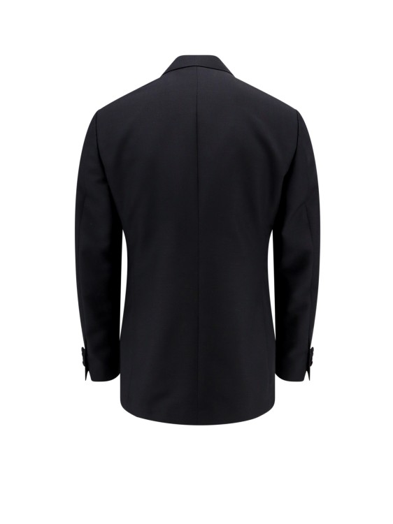 Shop Lardini Double-breasted Wool And Mohair Blazer In Black