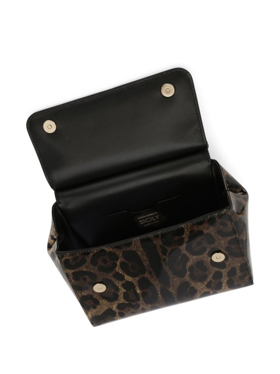 Shop Dolce & Gabbana Small Sicily Leopard-print Shoulder Bag In Black