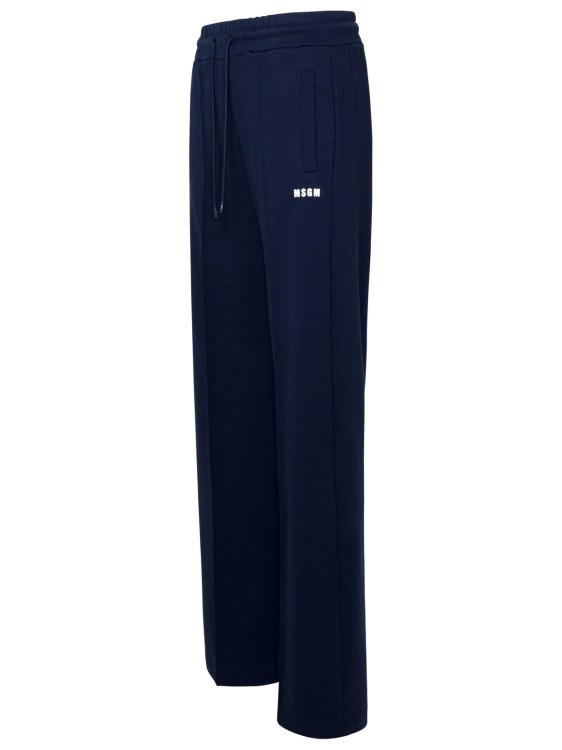 Shop Msgm Blue Cotton Pants