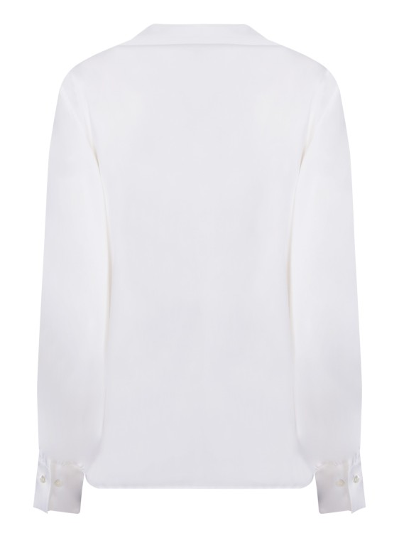Shop Blanca Vita Silk Blend Blouse In White