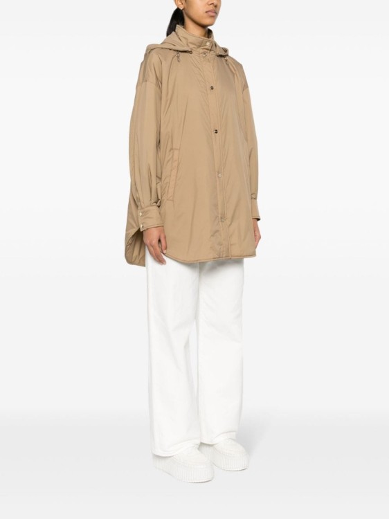 Herno Hooded Long Length Jacket With Adjustable Hood In Brown
