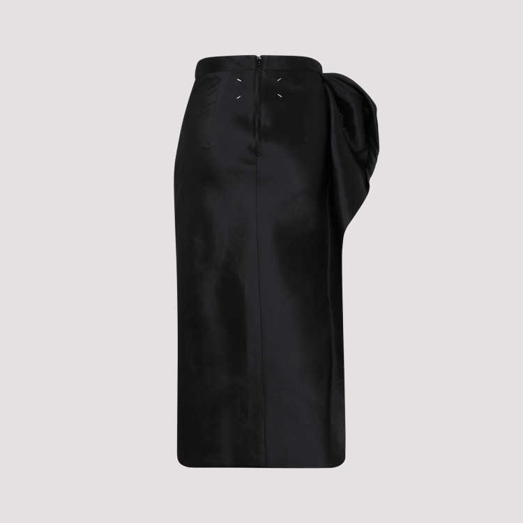 Shop Maison Margiela Black Draped Midi Skirt