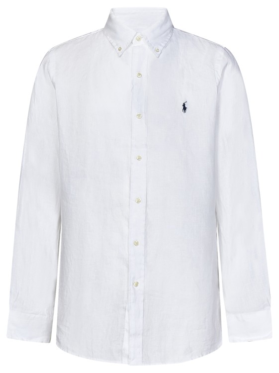 Shop Polo Ralph Lauren Custom-fit White Linen Shirt