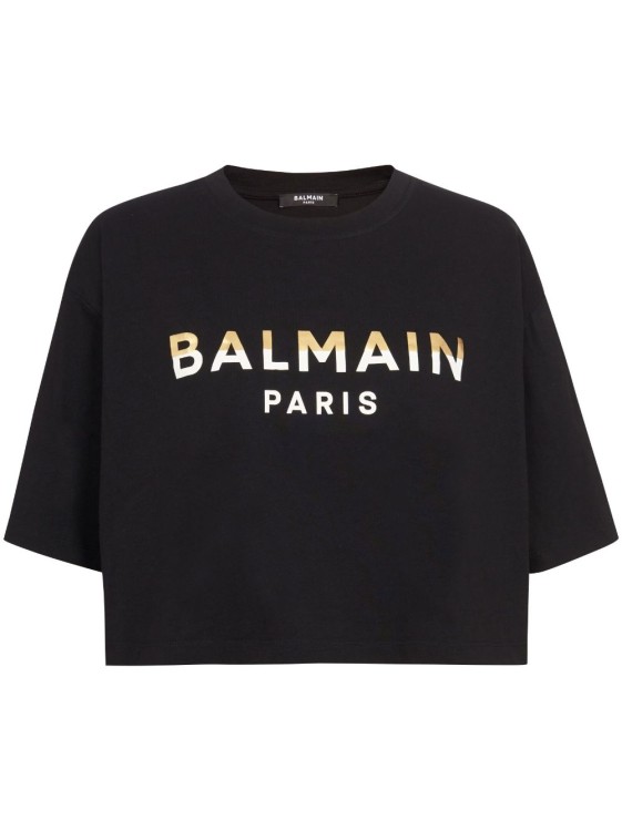 Balmain Cropped T-shirt In Black
