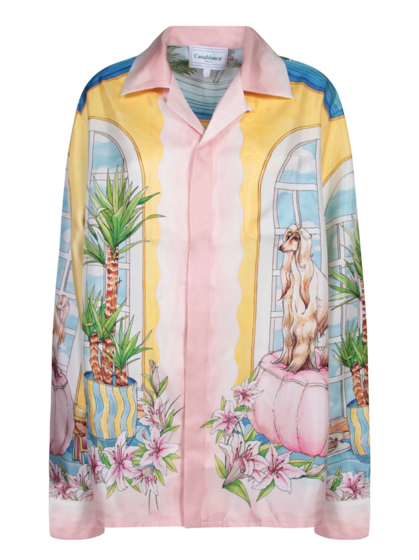 Casablanca Ladies Apartement Dans Les Airs Printed Shirt In Pink