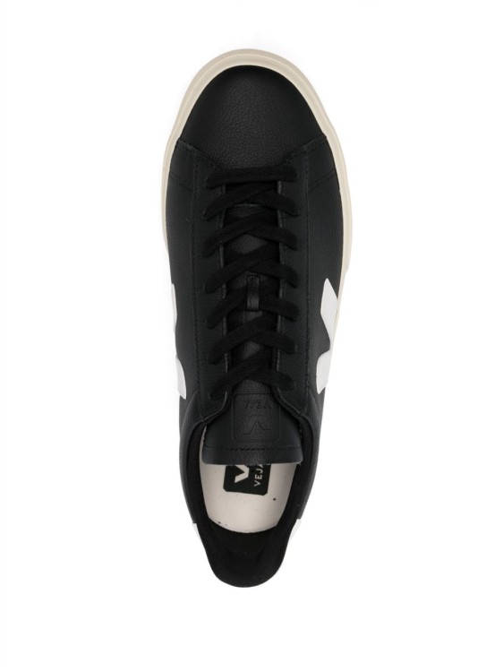 Shop Veja Black Leather Sneakers In Neutrals