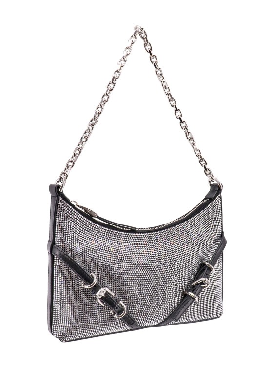 Shop Givenchy Shoulder Bag With All-over Rhinestones In Grey