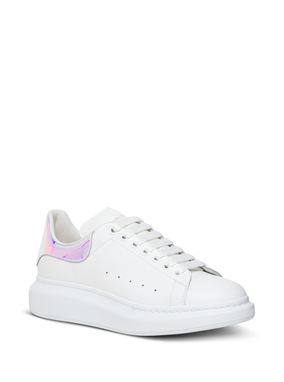 Alexander Mcqueen Oversize Sneakers In White And Holographic In White