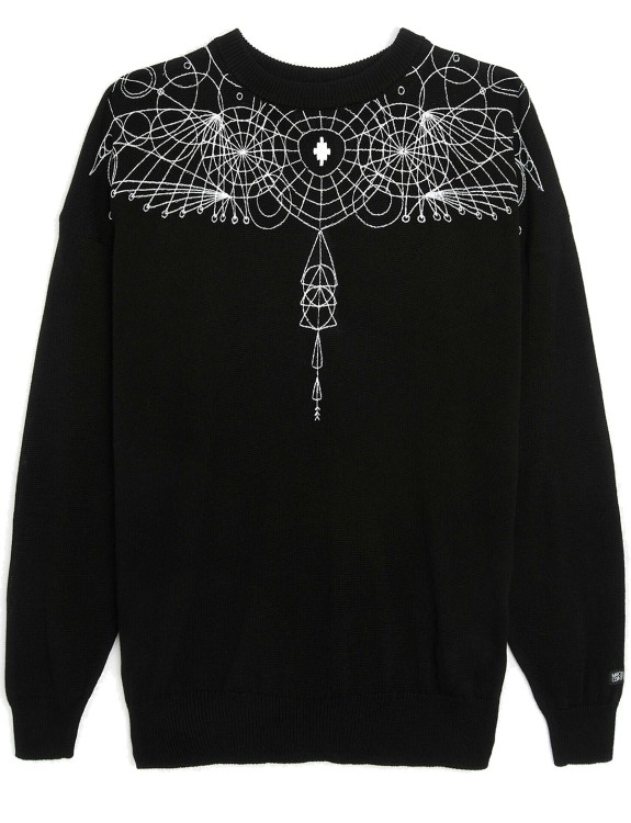 Shop Marcelo Burlon County Of Milan Logo Black Sweater