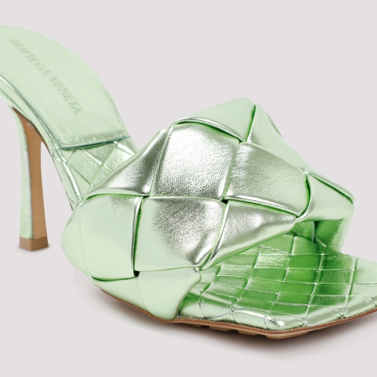 Shop Bottega Veneta Pistachio Green Lido Sandals