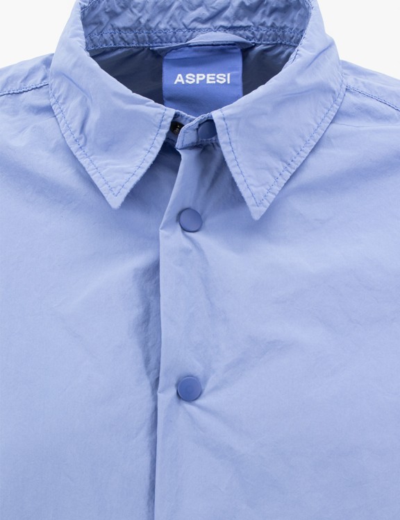 Shop Aspesi Soft And Lightweight Nylon Shirt Jacket In Blue