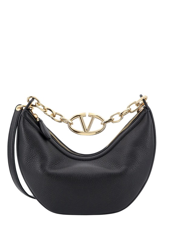Valentino Garavani Leather Handbag With Vlogo Signature Detail In Black