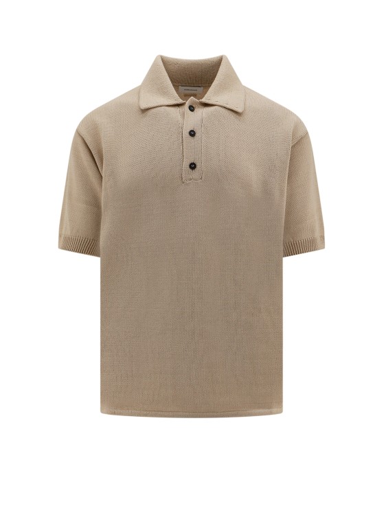 Shop Ferragamo Viscose And Cotton Polo Shirt In Neutrals