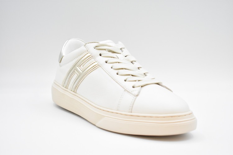 Shop Hogan Cream  Flat Shoes In White