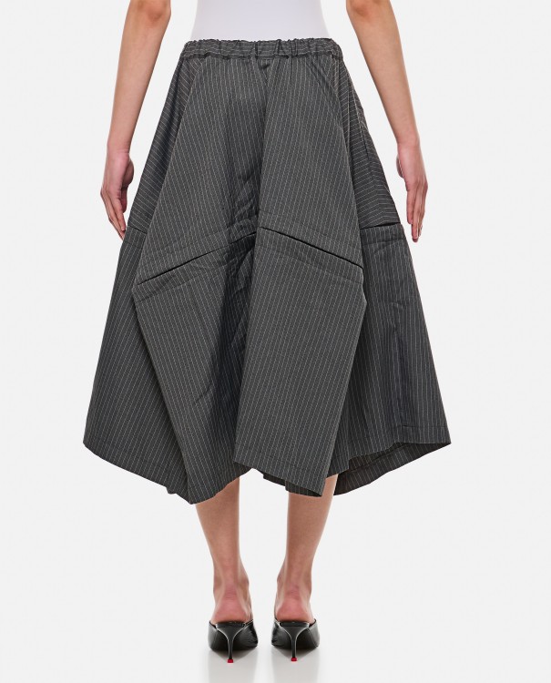 Shop Comme Des Garçons Balloon Midi Skirt In Grey