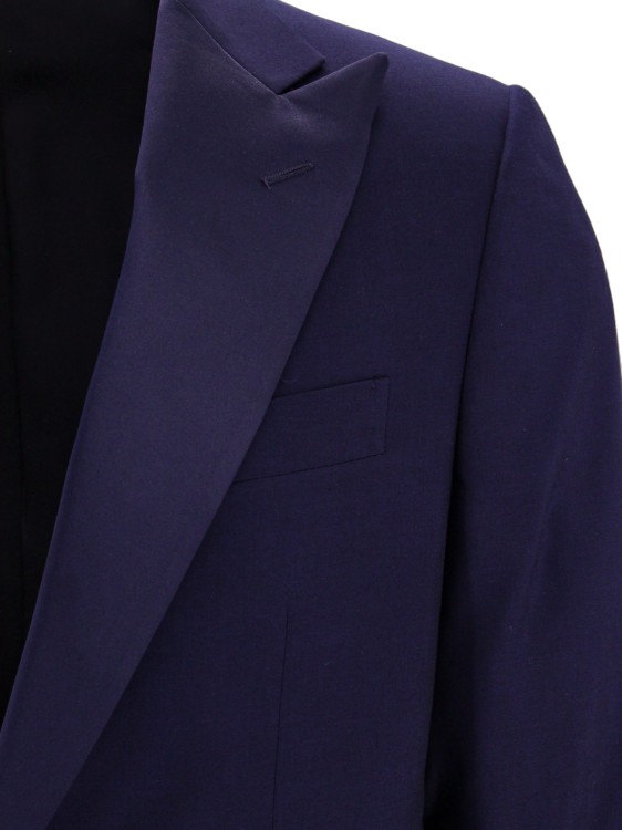 Shop Corneliani Virgin Wool Tuxedo With Satin Lapel In Blue