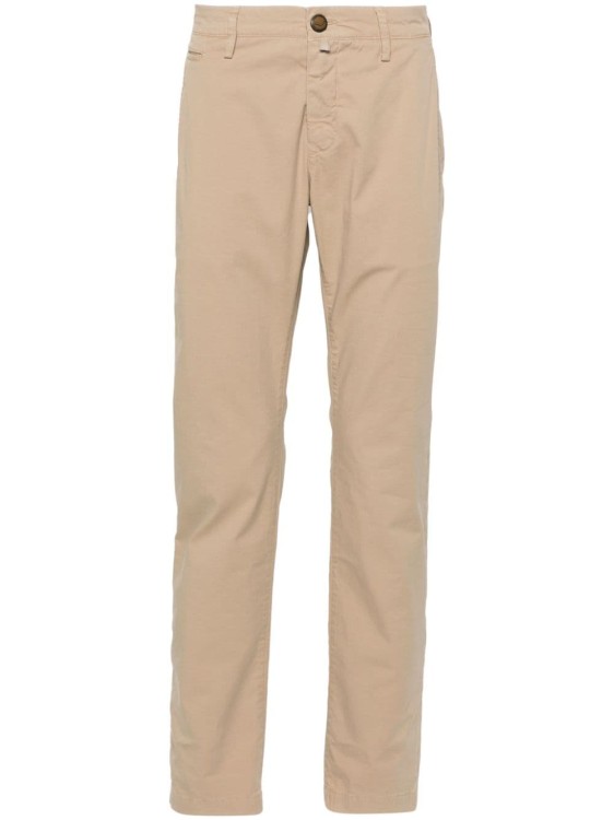 Shop Jacob Cohen Beige Stretch-cotton Chino Pants In Neutrals