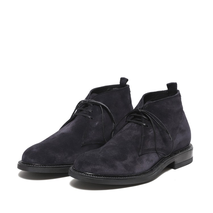 Alexander Hotto Deep Blue Suede Ankle Boot In Blue