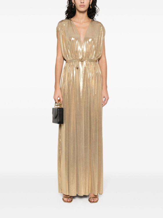 Norma Kamali Athena Maxi Gown In Gold